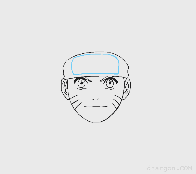 Cara Menggambar Sketsa Wajah Naruto membuat emblen 