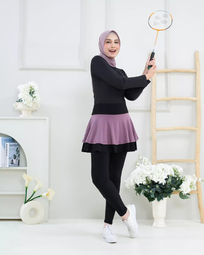 Jilbab Olahraga Hijab Legging Rok Mini Ungun manis Raket