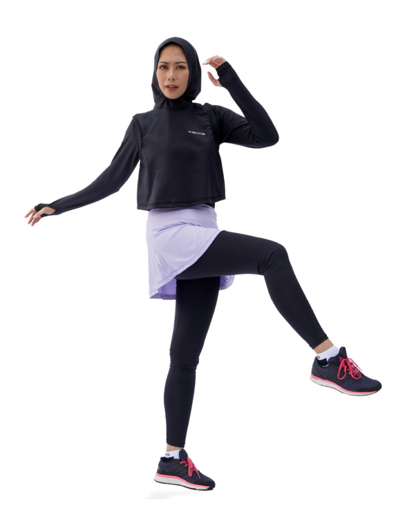 jilbab olahraga legging rok Hitam manis Jilbab Hitam