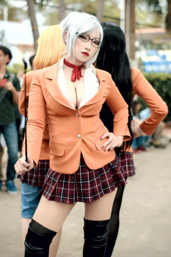 Meiko - Prison School cosplay Seksi Student Seifuku Rok Mini Paha Mulus
