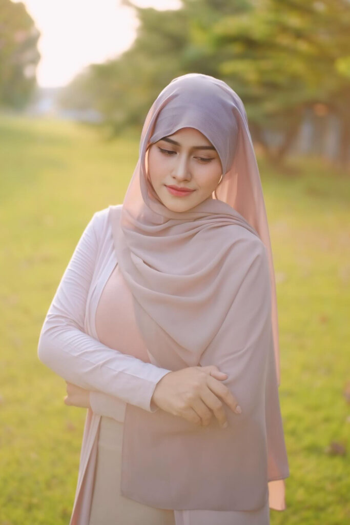 selebgram hijab maharra ozra Pose nunduk imut