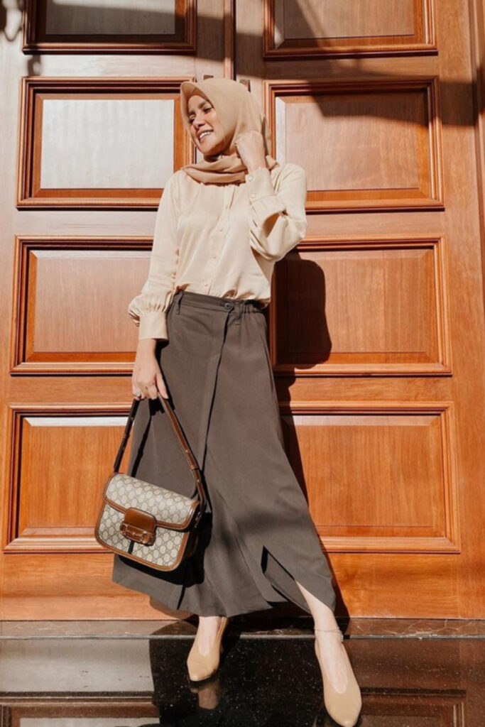 A Line skirt Jilbab Nude Olla Ramlan