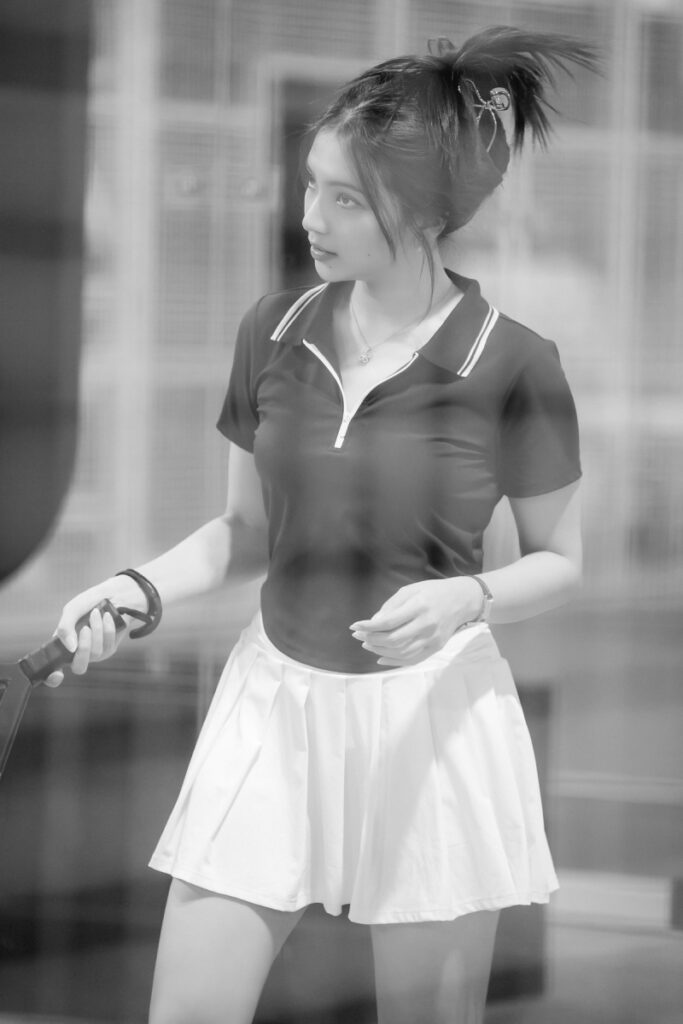Sania Gracia JKT48 PAdel Seksi Hitam putih