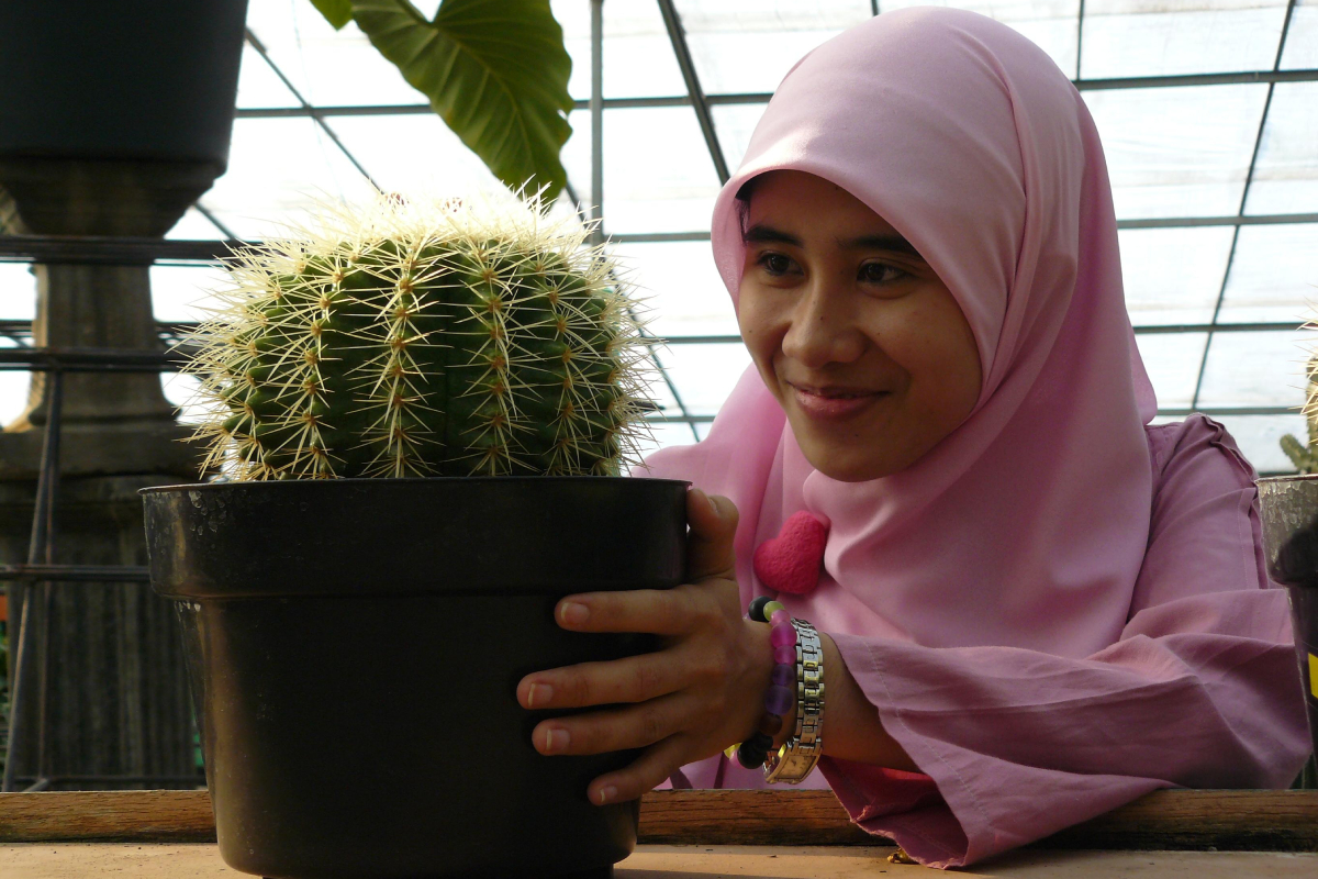 0 OOTD Mahasiswi Cantik Manis Pakai Kaktus