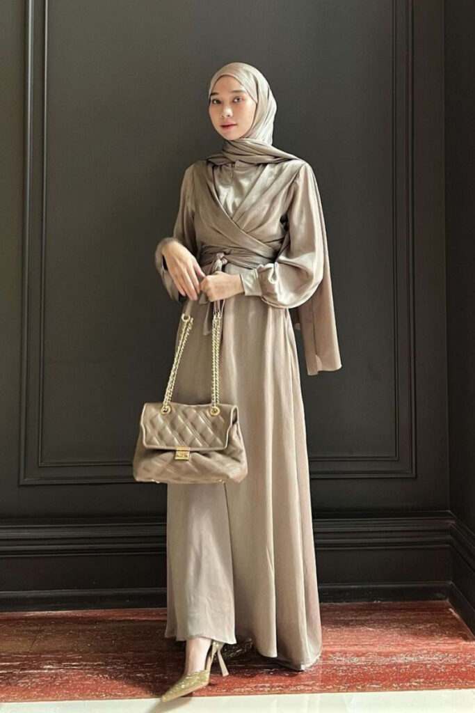 Outfit Hijab Silk Manis Gamis cantik dan modern high wiest